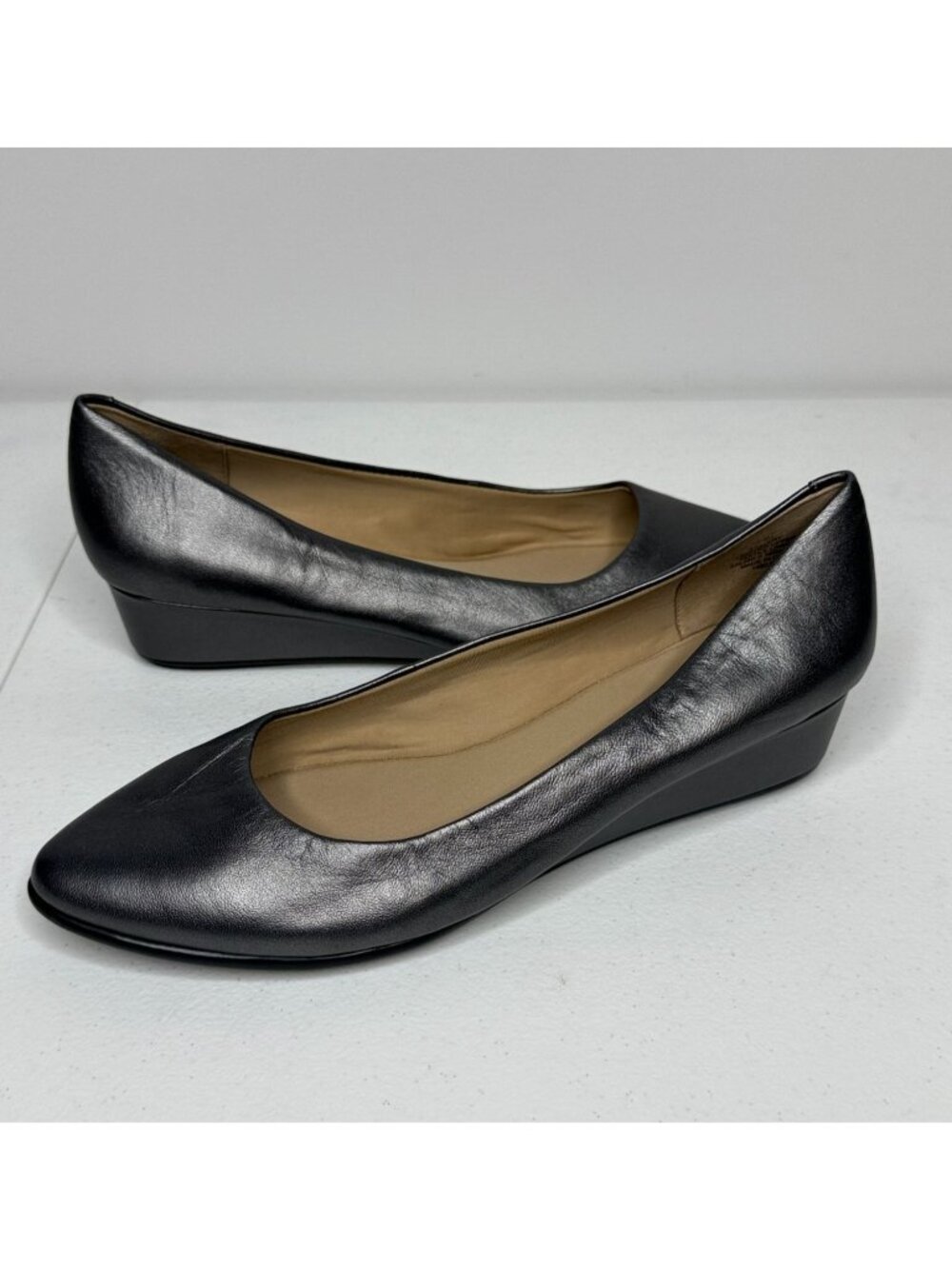 Easy Spirit e60 Metallic Leather Wedge Flats 7.5